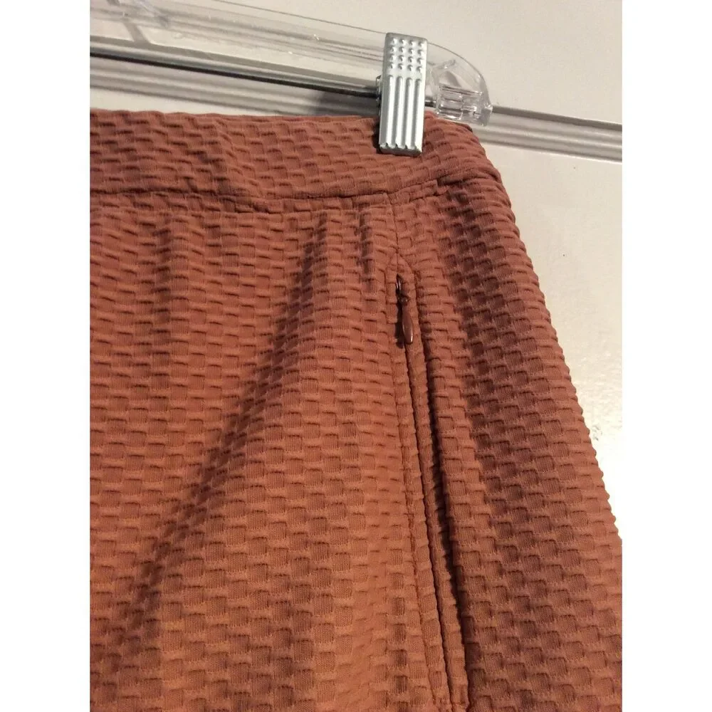 Tail Tech golf XS skirt skort rust brown front zipper textured